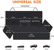 Dog Car Seat Cover, Back Seat Cover for Dogs Pet Car Seat Protector | Waterproof Rear Seat Cover Durable Car Seat Cover, fits Middle Armrest for Most Cars SUVs Trucks (53” Width)- Black