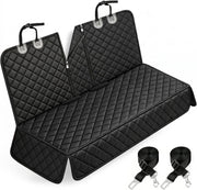Dog Car Seat Cover, Back Seat Cover for Dogs Pet Car Seat Protector | Waterproof Rear Seat Cover Durable Car Seat Cover, fits Middle Armrest for Most Cars SUVs Trucks (53” Width)- Black